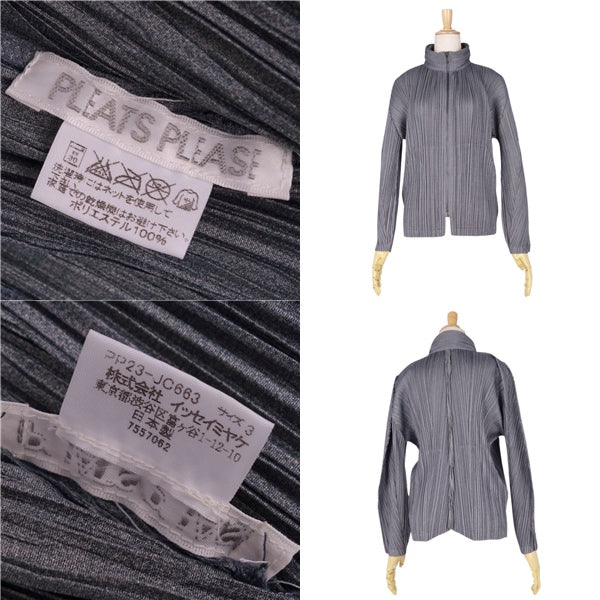 Issey Miyake Pleated Jacket Bronze Zip-up Prize Landless   3 (L equivalent) Gr High-