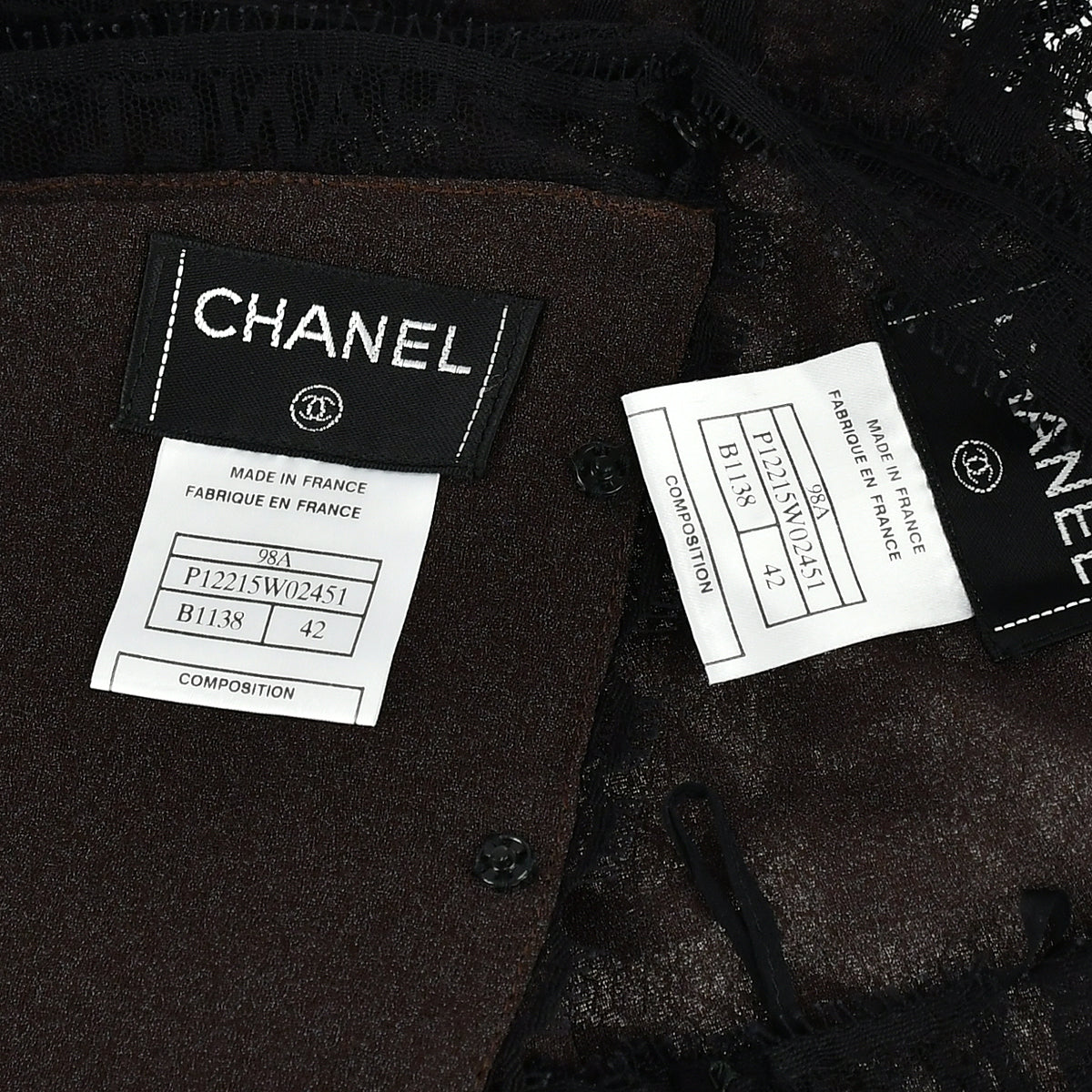 Chanel Setup Tops Skirt Black Brown 98A 