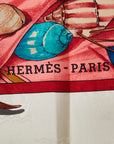 Hermes Carré 90 Christophe Colomb decouvre 1Amerique 12 Octobre 1492 Colombus SCalf Red Grey Multicolor Silk  Hermes