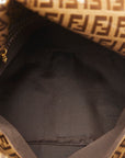 FI Zuchino MANMABACKET HANDBACHET One-Shoulder Bag Beige Brown Vinyl Leather  FENDI