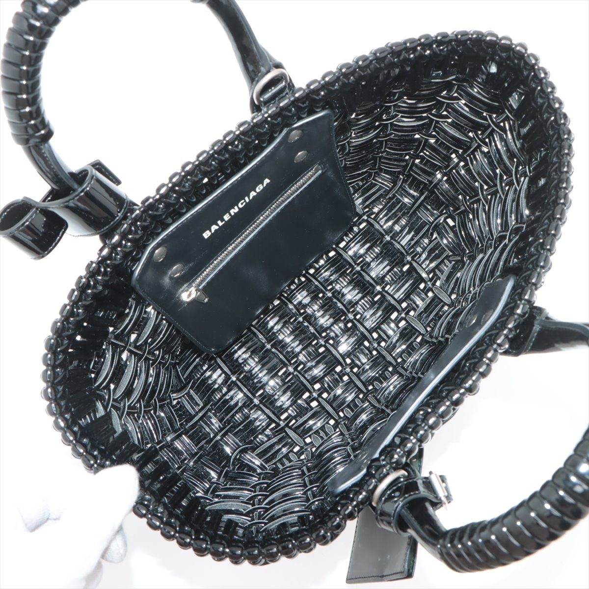 Balenciaga Basketball Bag XS Patent Leather 2WAY Black 671342