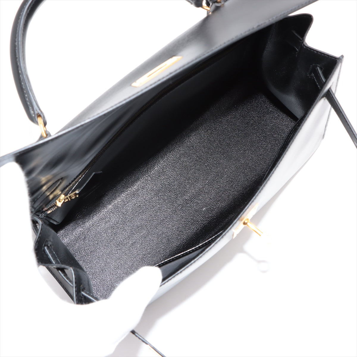 Hermes Kelly 32 Box  Black G  W1993  Part Fixed