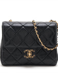 Chanel Matrasse Single Flap Single Chain Bag Black