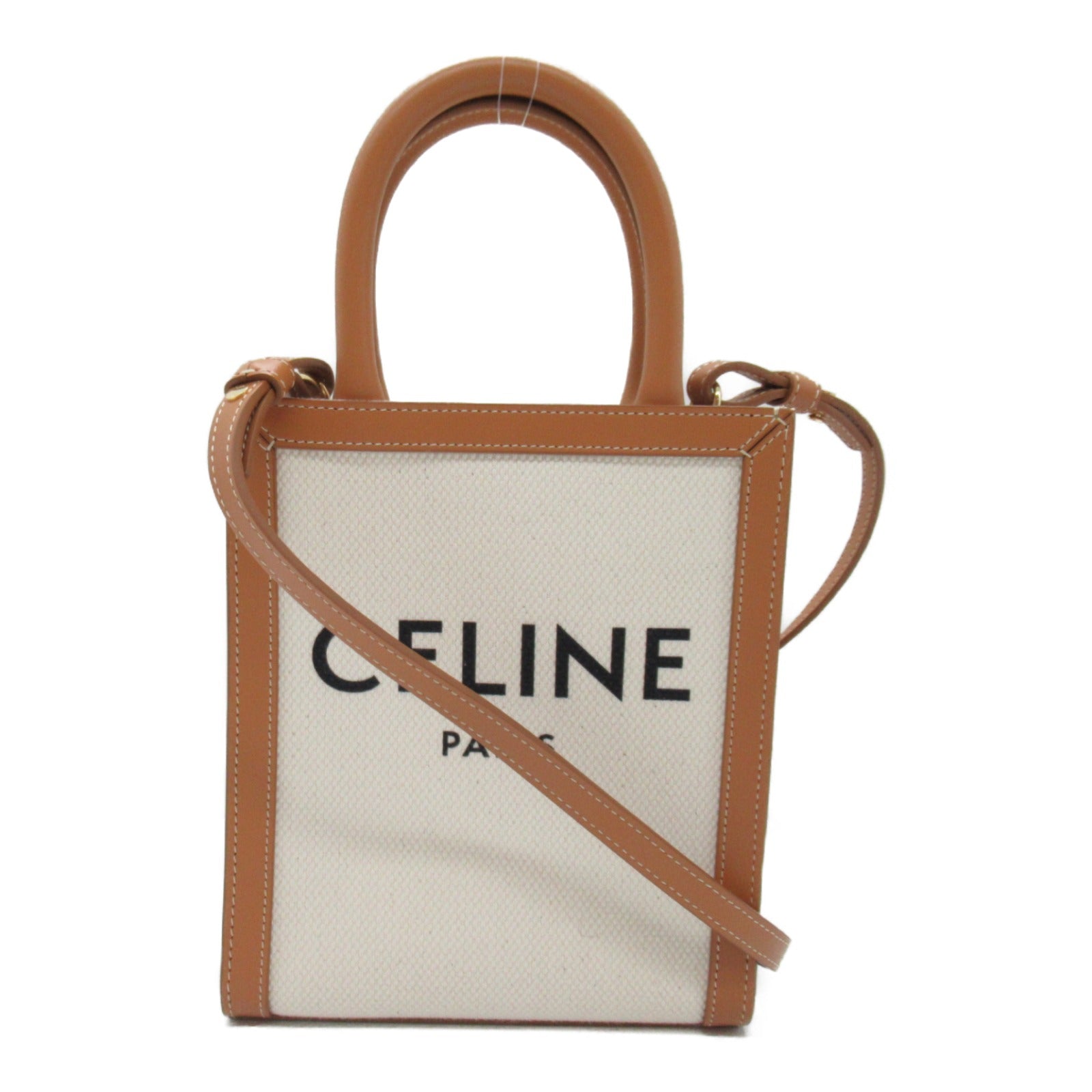 Celine Celine Vertical  Shoulder Bag Shoulder Bag Leather Cotton  Beige Natural/Light Brown