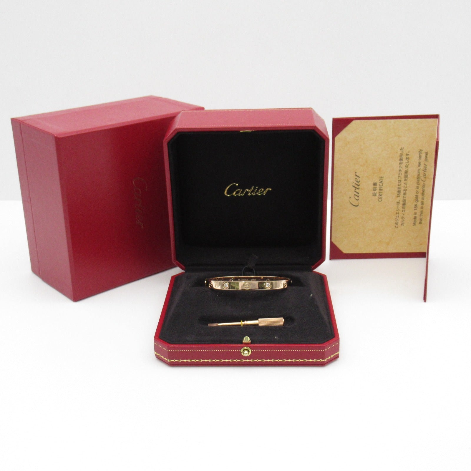 Cartier Cartier 4P Half Diamond Bracelet Accessories K18PG (Pink G) Diamond  Clear CRB6036017