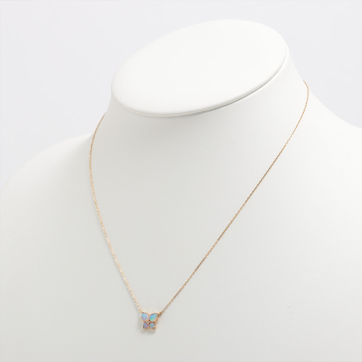 Agat opal diamond necklace K10K14 1.3g 0.02n