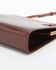 Saint Laurent  Patent Leather Shoulder Bag Brown 762288