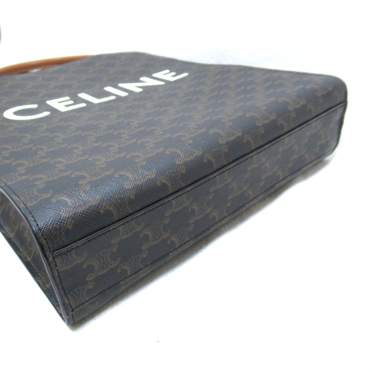 Celine Celine Vertical Cover Bag Coated Linen/Leather  Brown Collection