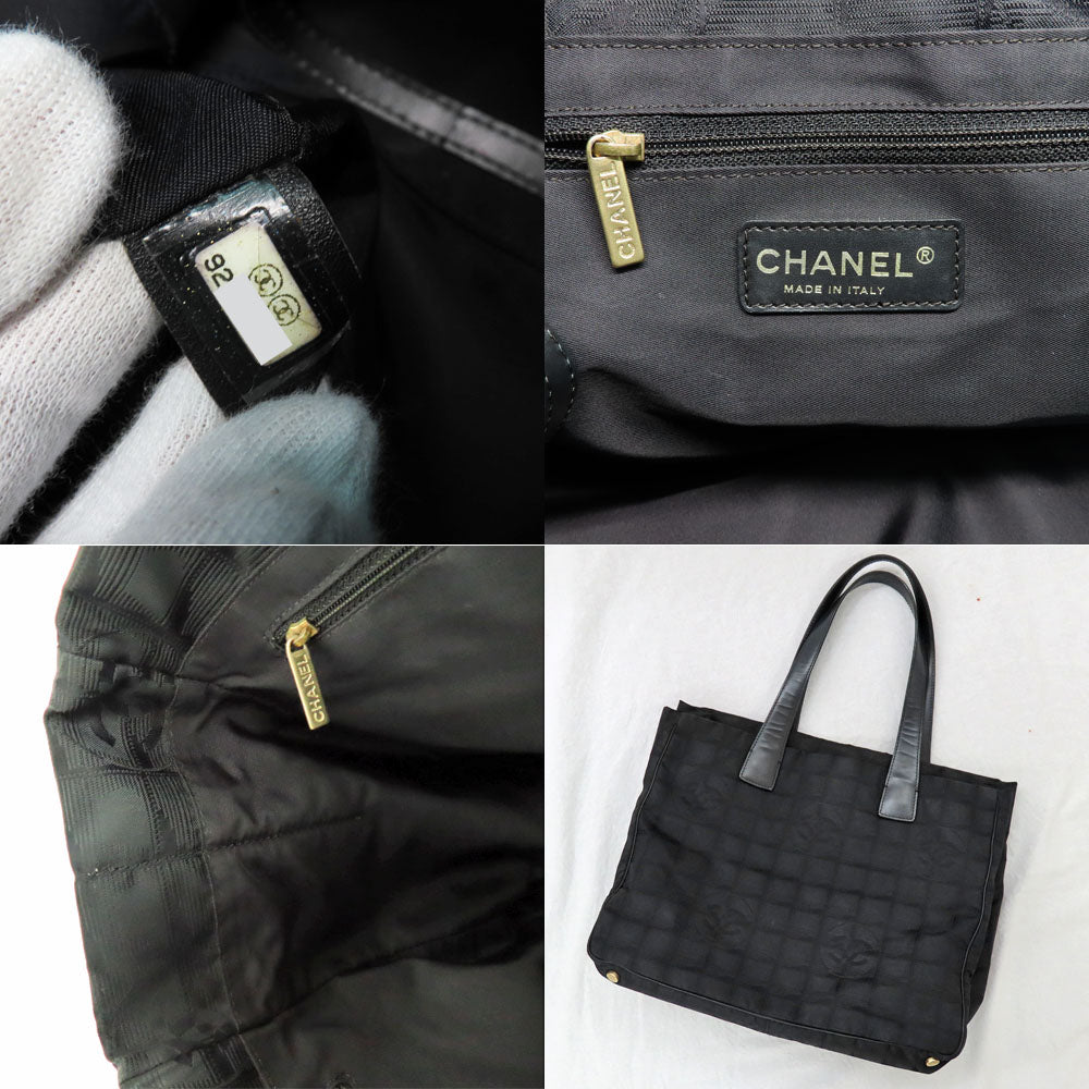 Chanel New Loveel Line Toot MM A15991 Toot Bag Black Nylon  Leather