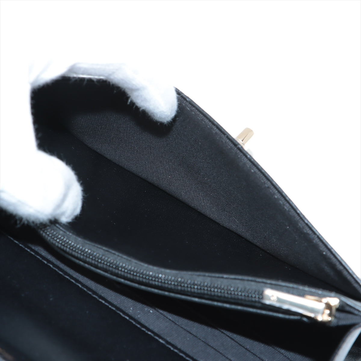 Chanel Lambskin  Chain Wallet Top Handle Black G  AP3796