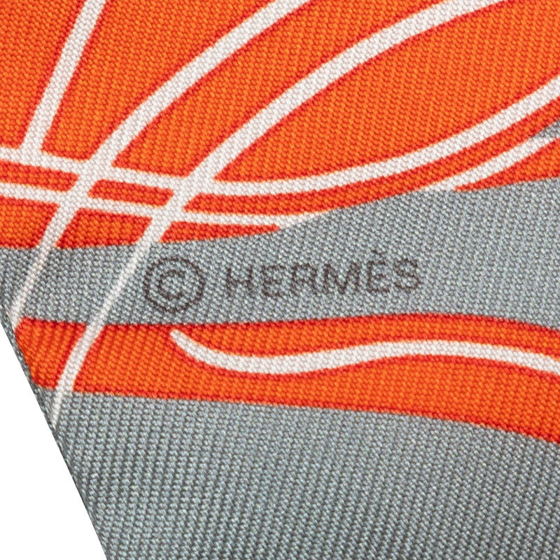 Hermes  EX-LIBRIS Horse Wheelchair SCalf Orange Multicolor Silk  HERMES