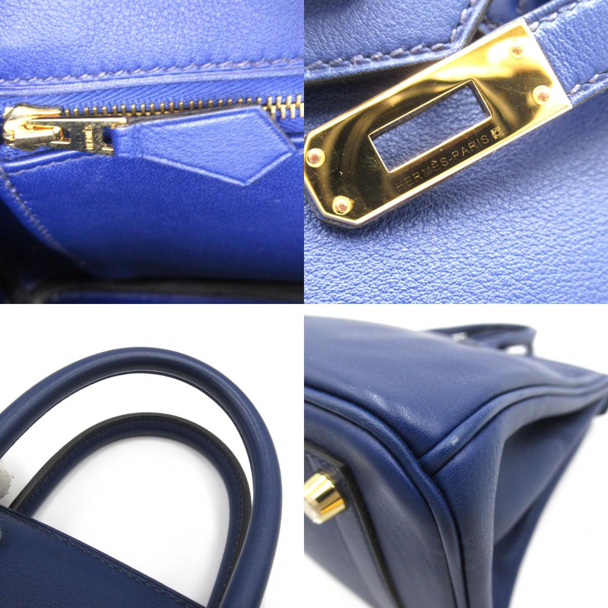 Hermes Hermes Birkin 25 Handbag Handbag Leather Worshift  Blue