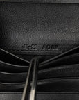 Salvatore Ferragamo Double Fold Wallet Compact Wallet Black Silver Patent Leather  Salvatore Ferragamo
