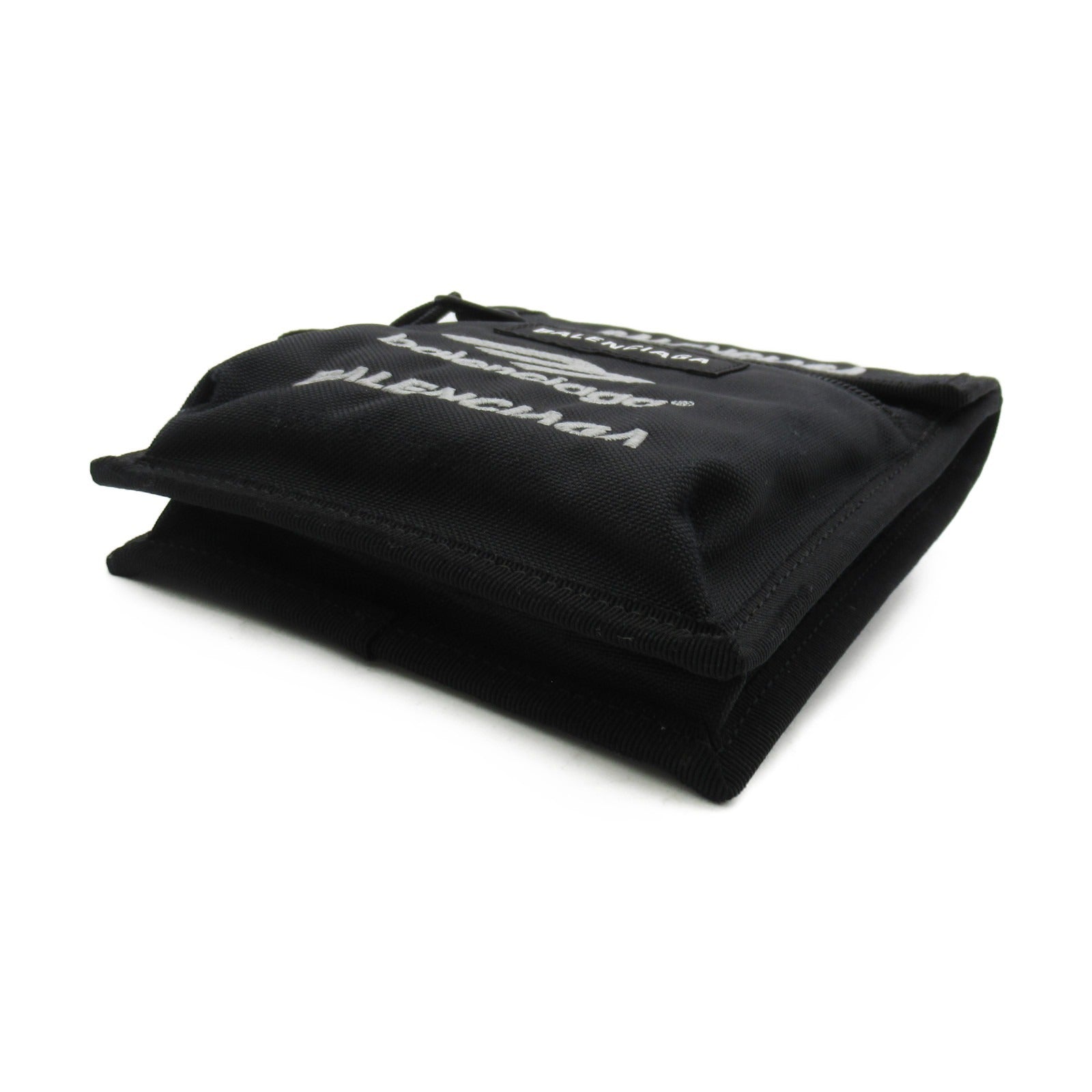 BALENCIAGA EXPLORER STRAIPS Small Pouch Shoulder Bag  Canvas Black 6559822AAXT1000