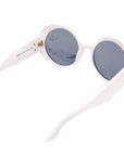 Chanel Round Sunglasses Eyewear White Small Good