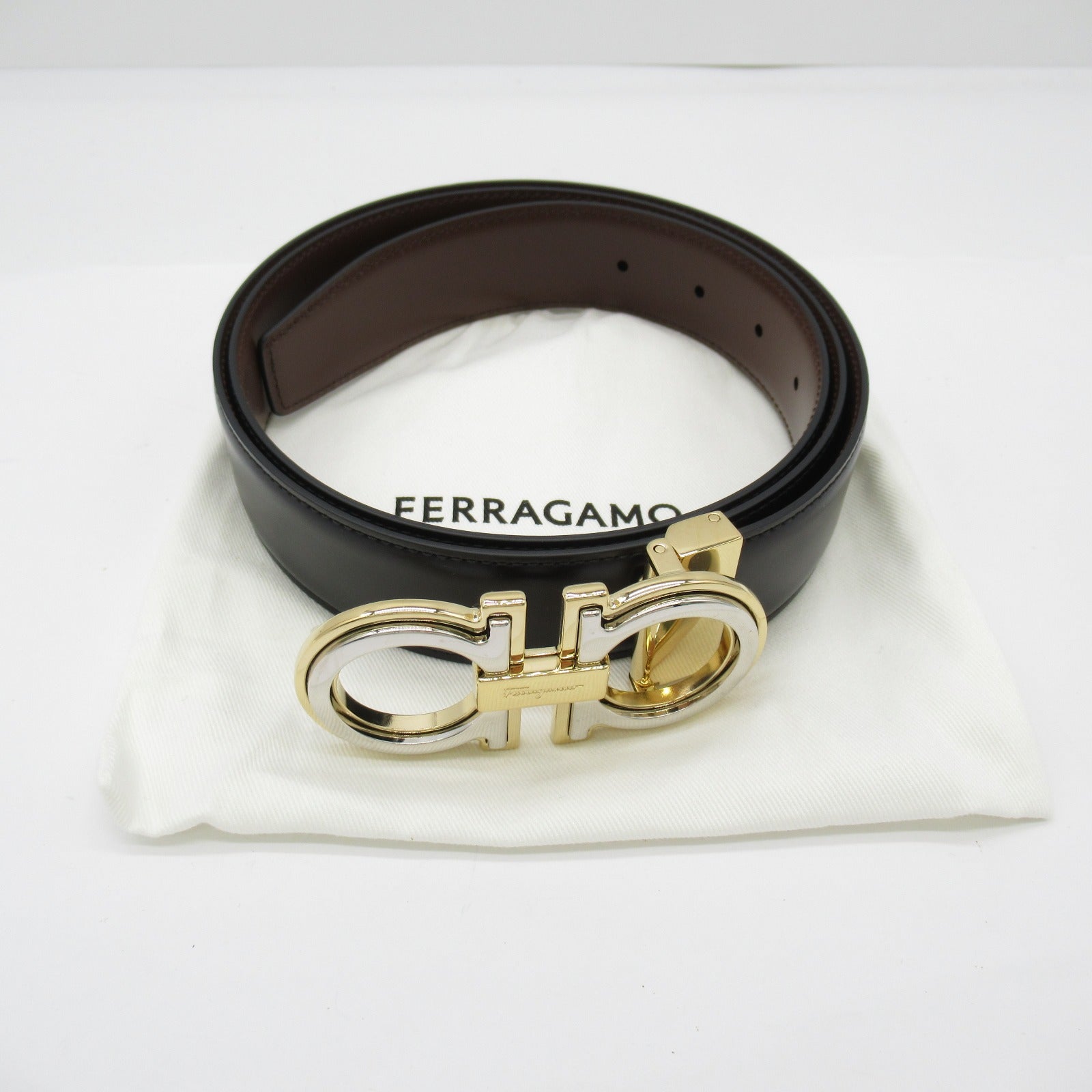 Salvatore Ferragamo Belt Belt Clothes For Mens Black/Brown 67A254764187C110