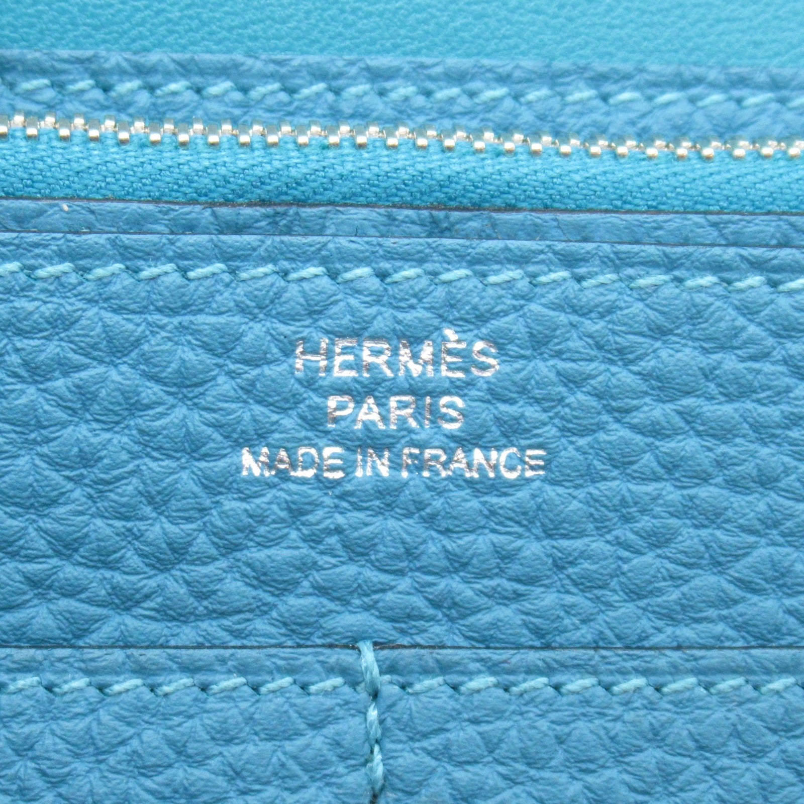 Hermes Hermes GM Twin Fable Wallet Twin Foldable Wallet Leather Wallet Togo  Blue