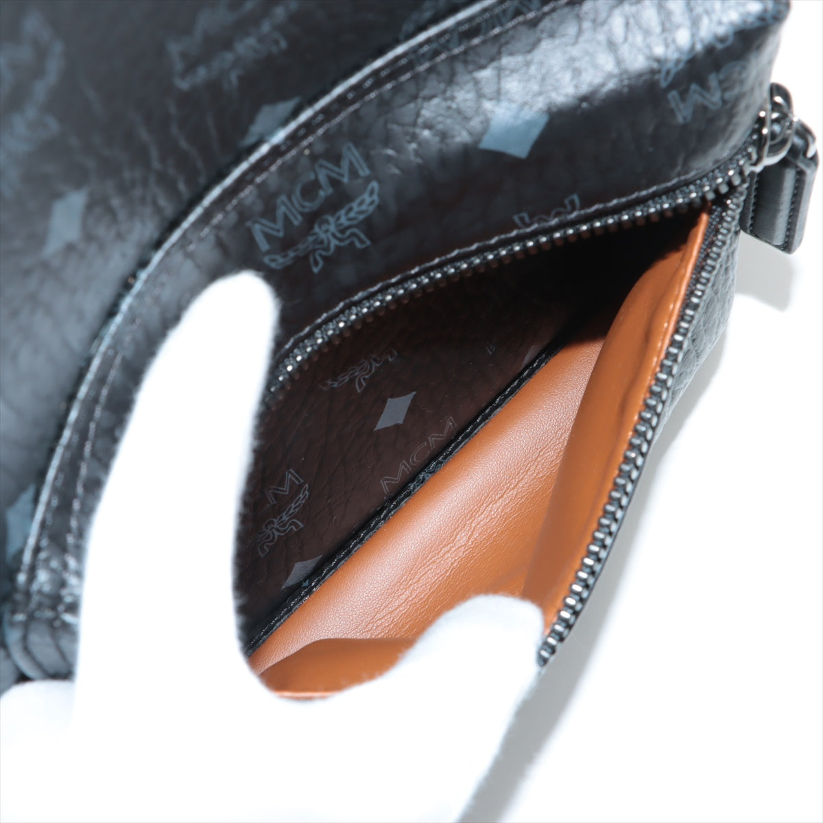 MCM Visetos Leather X Stands Backpack/Rack Black X Grey