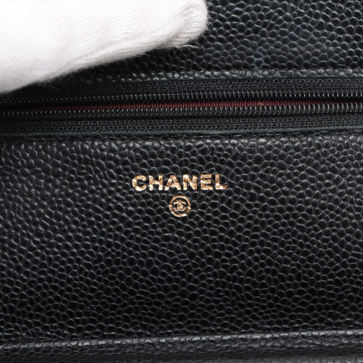 Chanel Matrasse Caviar S Chain Wallet Black G  19th