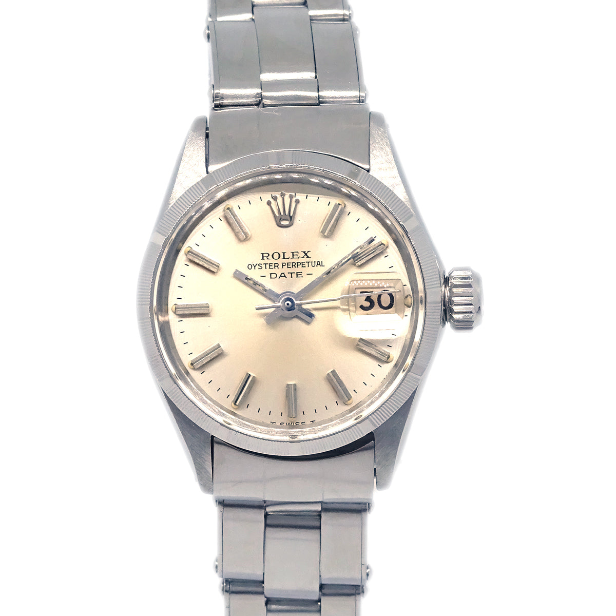 Rolex Oyster Perpetual Date Watch 25mm Ref.6519 SS