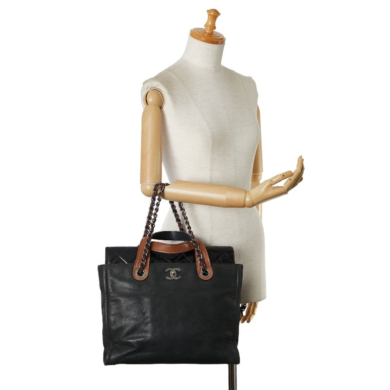 Chanel Matrasse Handbag 2WAY Black Brown Leather  Chanel