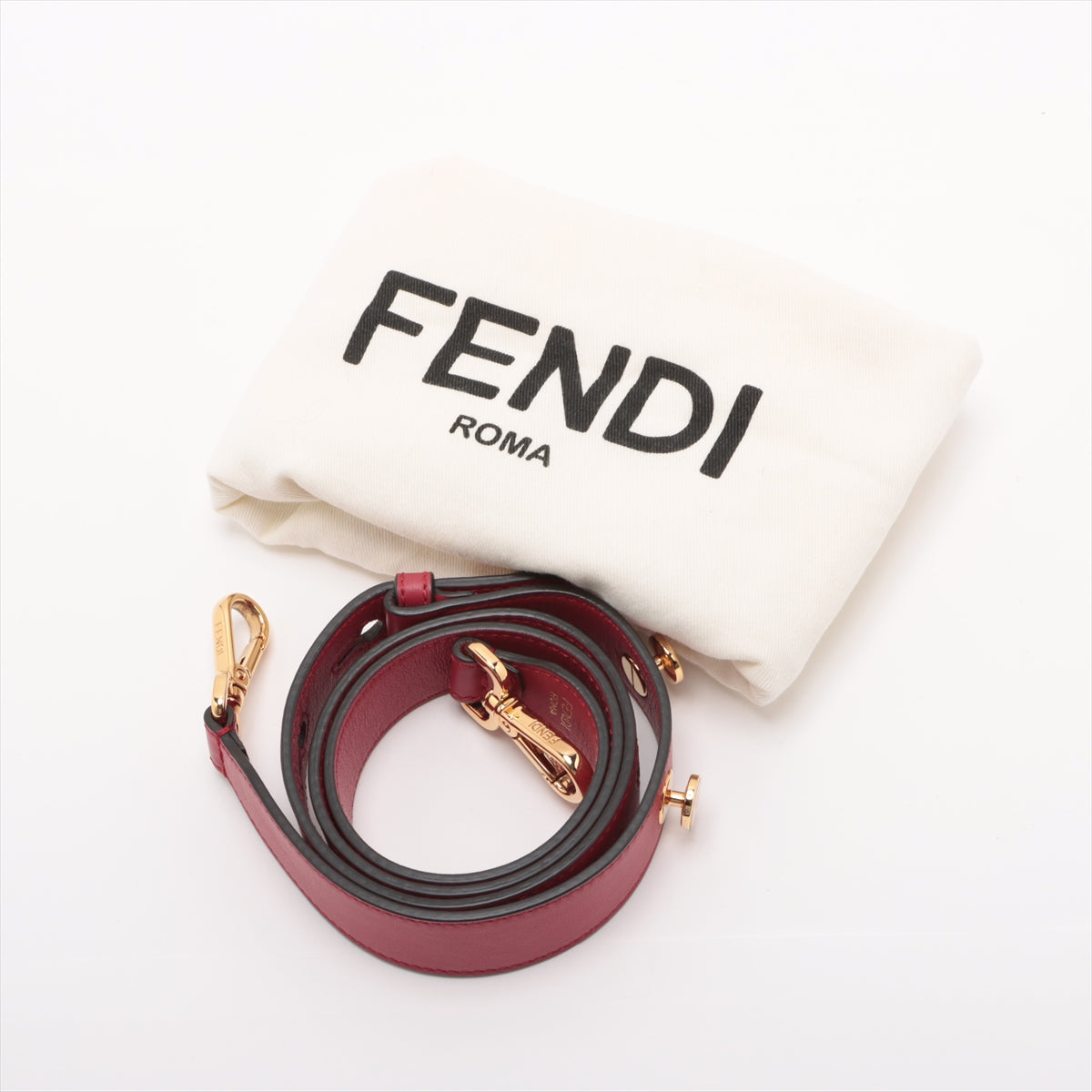 Fendi Montreux Leather Shoulder Bag Red 8BT298