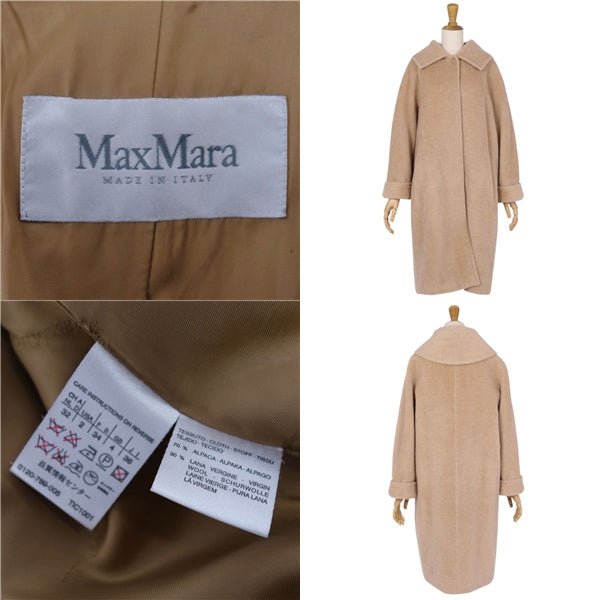 Max Mara Long Coat Alpaca Wool JI36 USA2 FB34 (equivalent to S)