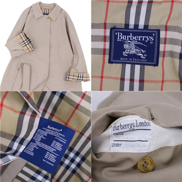 Vintage Burberry Coat Balmacaan Coat Back Check British 10 PETITE (equivalent to L) Beige