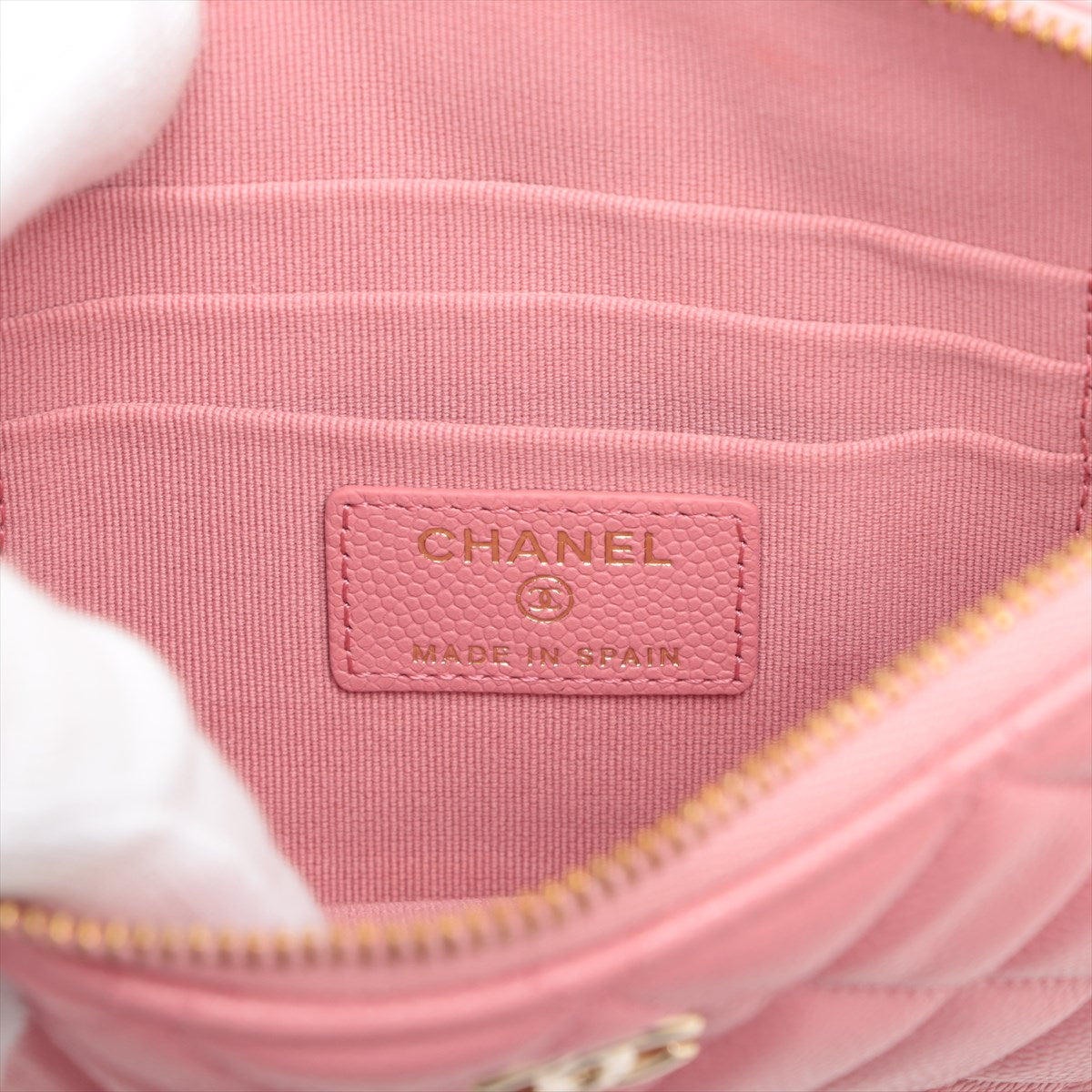 Chanel Matrasse Caviar S Pouch Pink Gold  Random