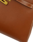 Hermes Noisette Lisse Kelly 32 Sellier 2way Shoulder Handbag