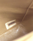Chanel 1989-1991 Beige Lambskin Classic Square Flap Shoulder Bag 20