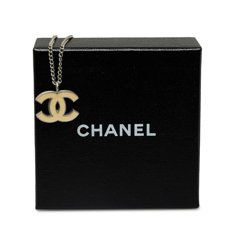Chanel Coco Necklace Silver Beige Metal  Chanel