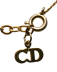 Dior CD logo line stone necklace g makeup ladies Dior