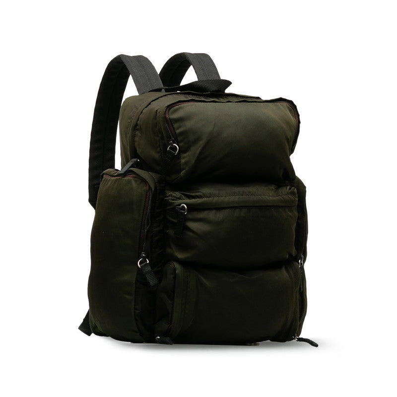 Prada Triangle Logo Backpack Rucksack Green Nylon