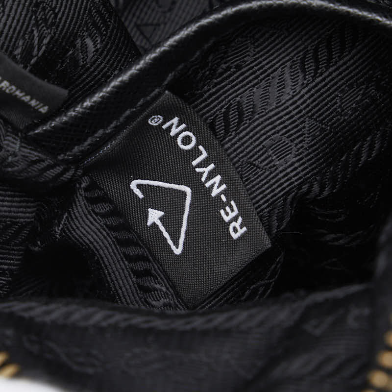 Prada Triangle Logo   Shoulder Bag 2VH112 Black Nylon Leather  PRADA