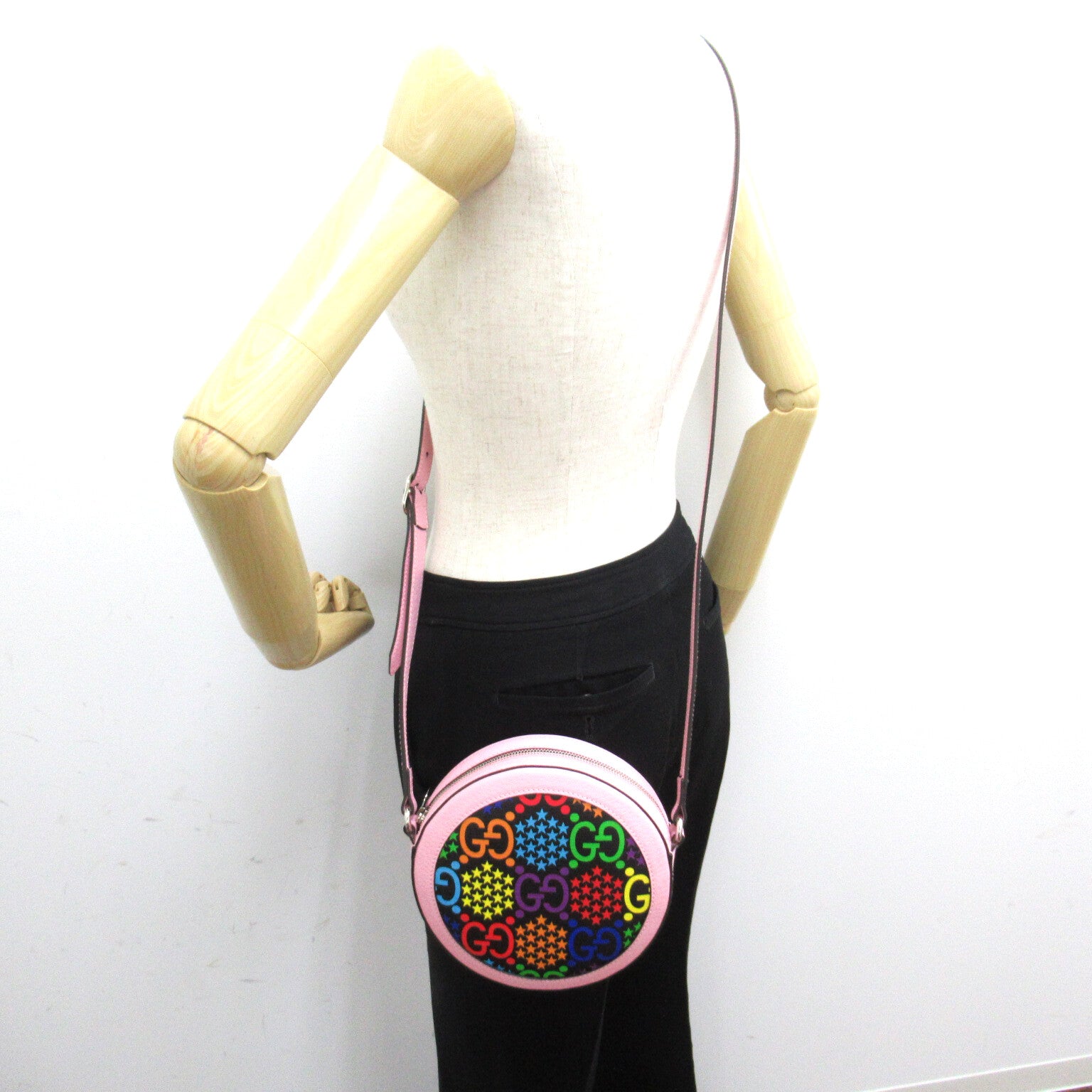 Gucci Gucci Psychedelic Shoulder Bag Shoulder Bag PVC Coated Linen  Pink / Multicolor 603938