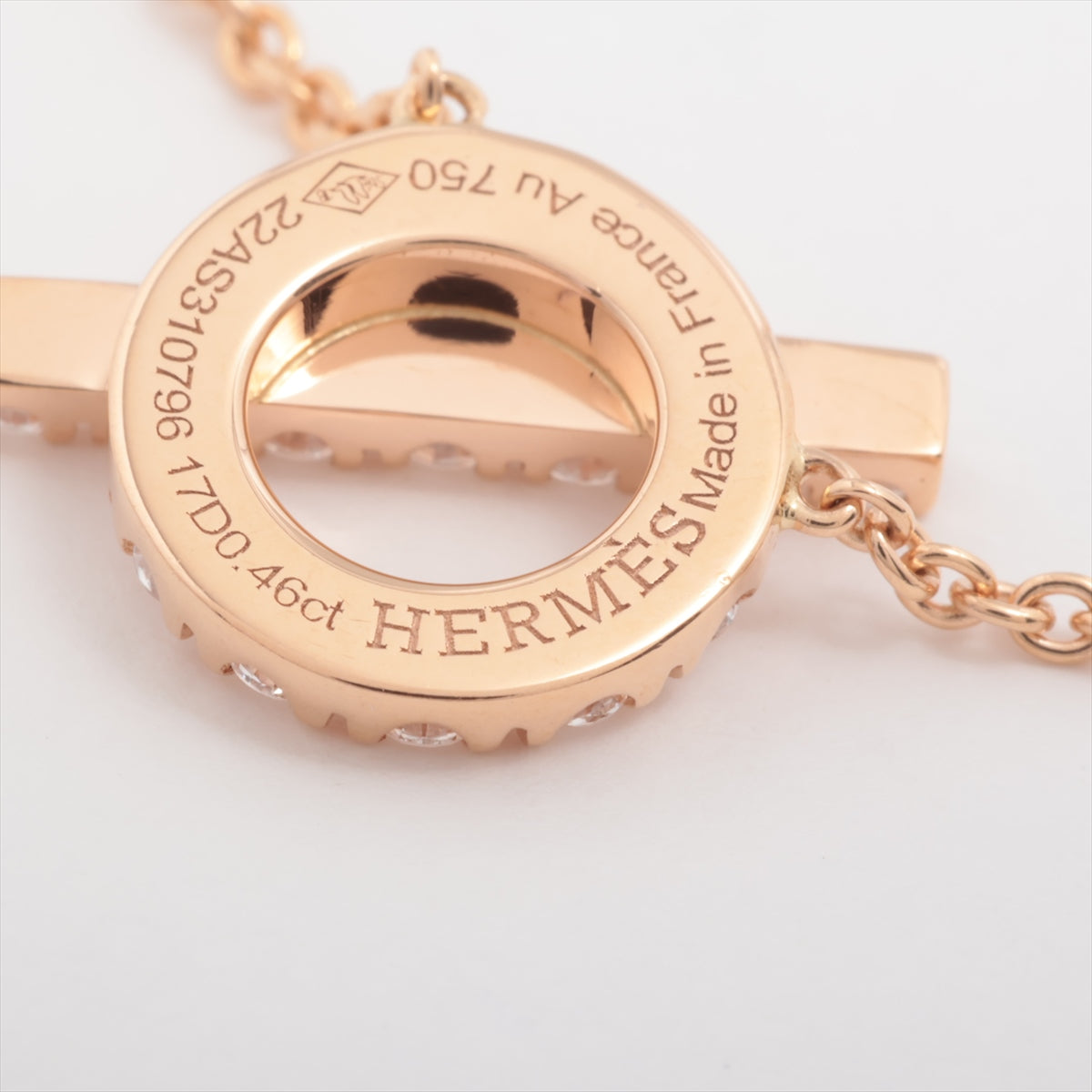 Hermes Fines diamond necklace 750 (PG) 4.3g D0.46 Finney