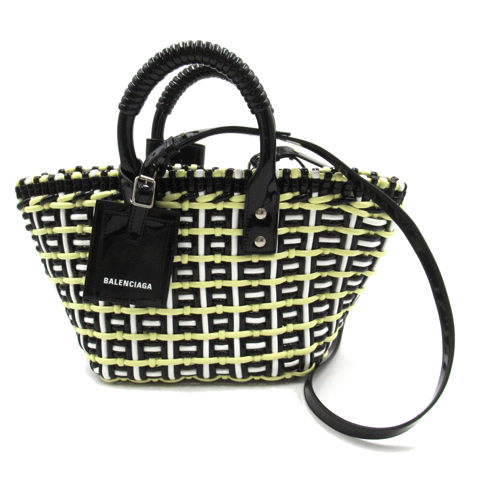 BALENCIAGA Balenciaga XS 2w Shoulder Bag Polyester Polyurethane  Black/Yellow 671312