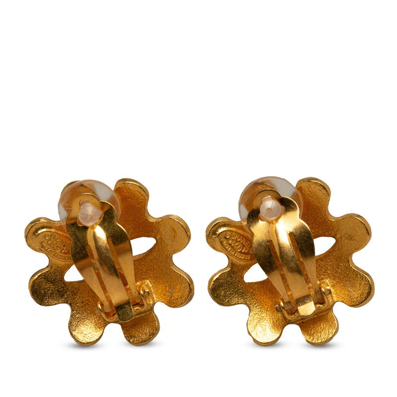 Chanel Vintage Clip On Sun Earrings Gold Plated Women&#39;s