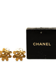 Chanel Vintage Clip On Sun Earrings Gold Plated Women's