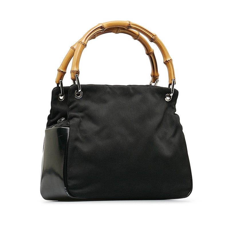Gucci Bamboo Handbag 0001014 Black Nylon Women&#39;s