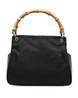 Gucci Bamboo Handbag 0001014 Black Nylon Women's