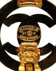 Chanel Vintage Coco Turn Lock Motif Earrings Gold Plated Women's