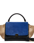 Celine Travers Handbag Shoulder Bag 2WAY Blue Black Beige Leather   Celine