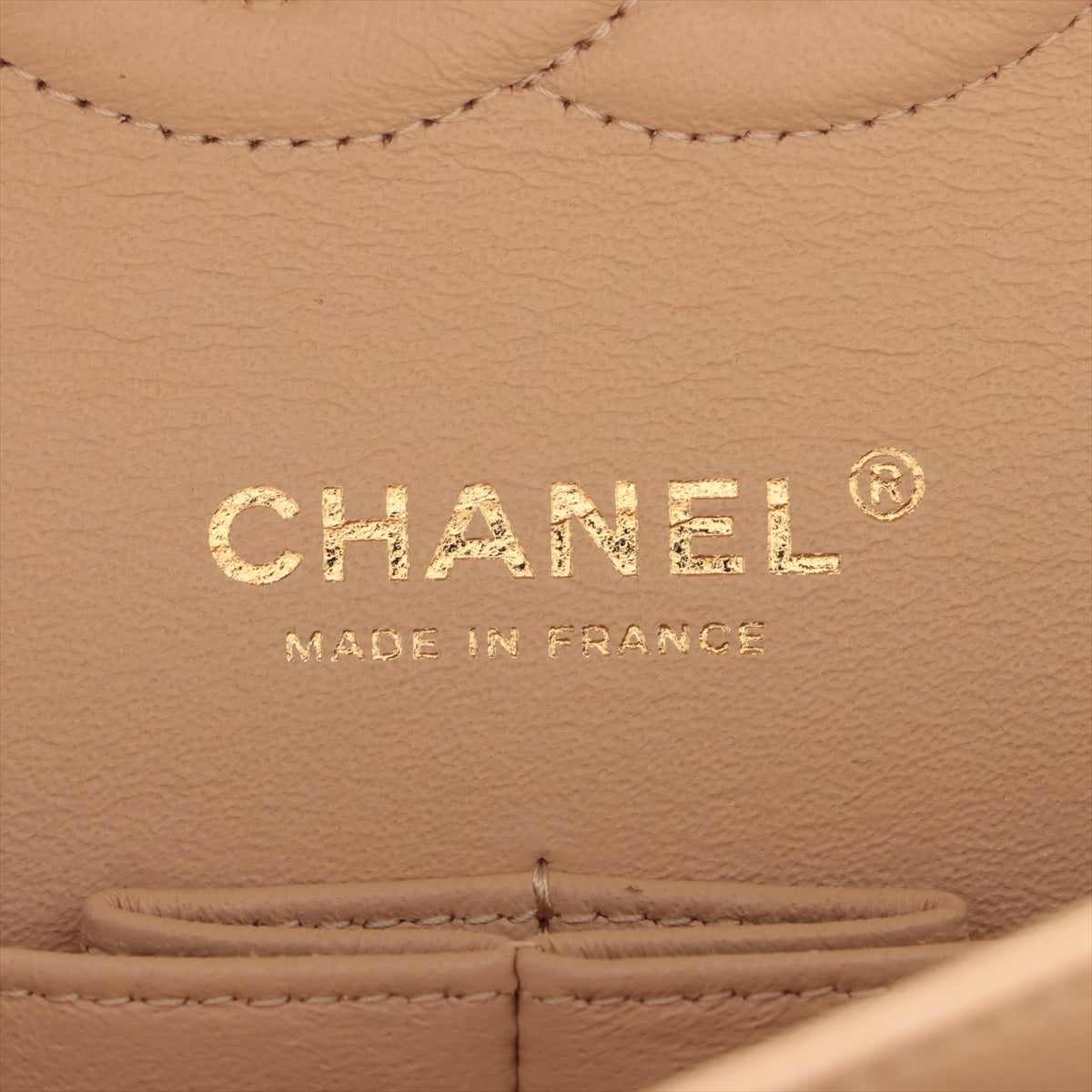 Chanel Matrasse 25 Caviar S Double Flap Double Chain Bag Beige G   A01112