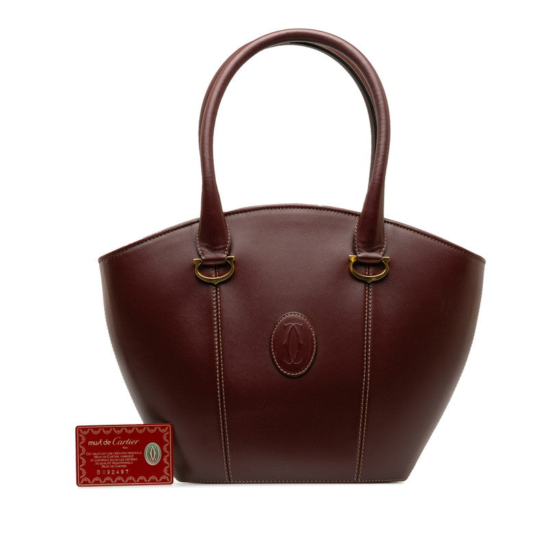 Cartier Masterline Handbag Wine Red Bordeaux Leather  Cartier Luxury