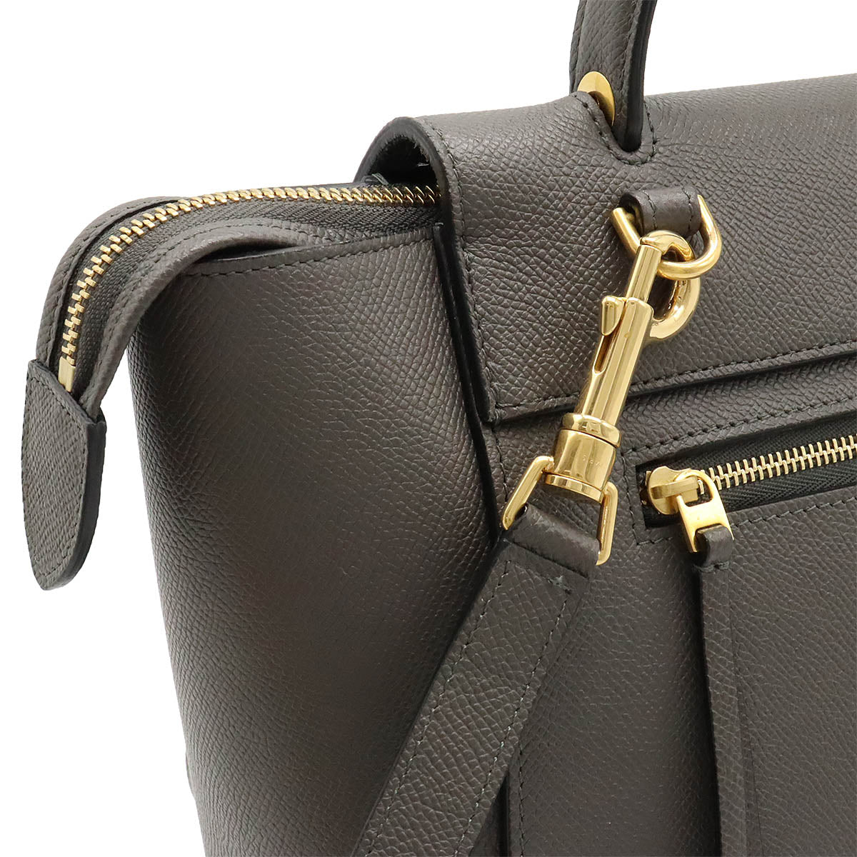 Celine Micro Belt Bag 2WAY Handbag Leather Gr Gold  180153
