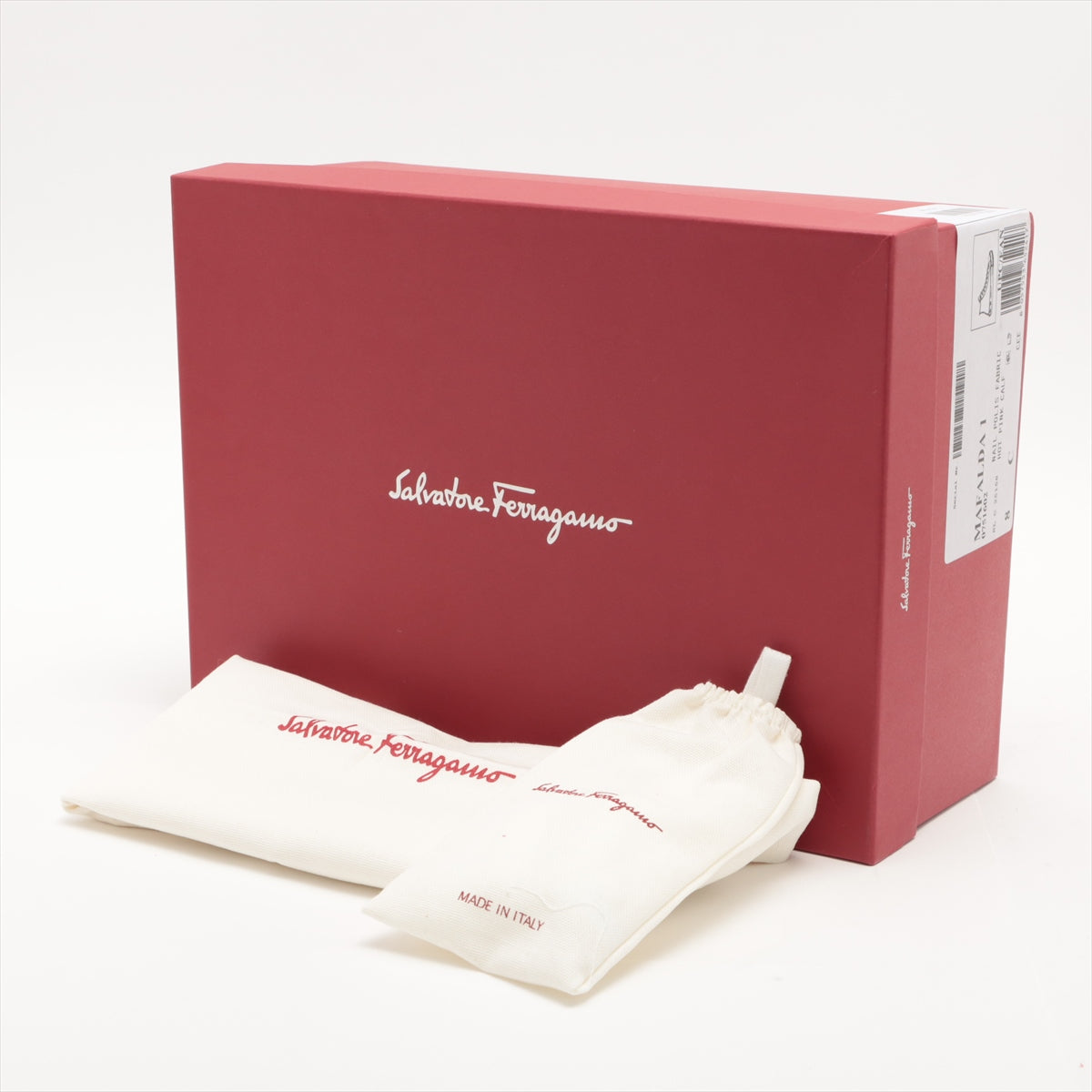 Ferragamo Leather X Fabric High-Cut Sneaker 8C  Red MAFALDA 1 Replacement Himo