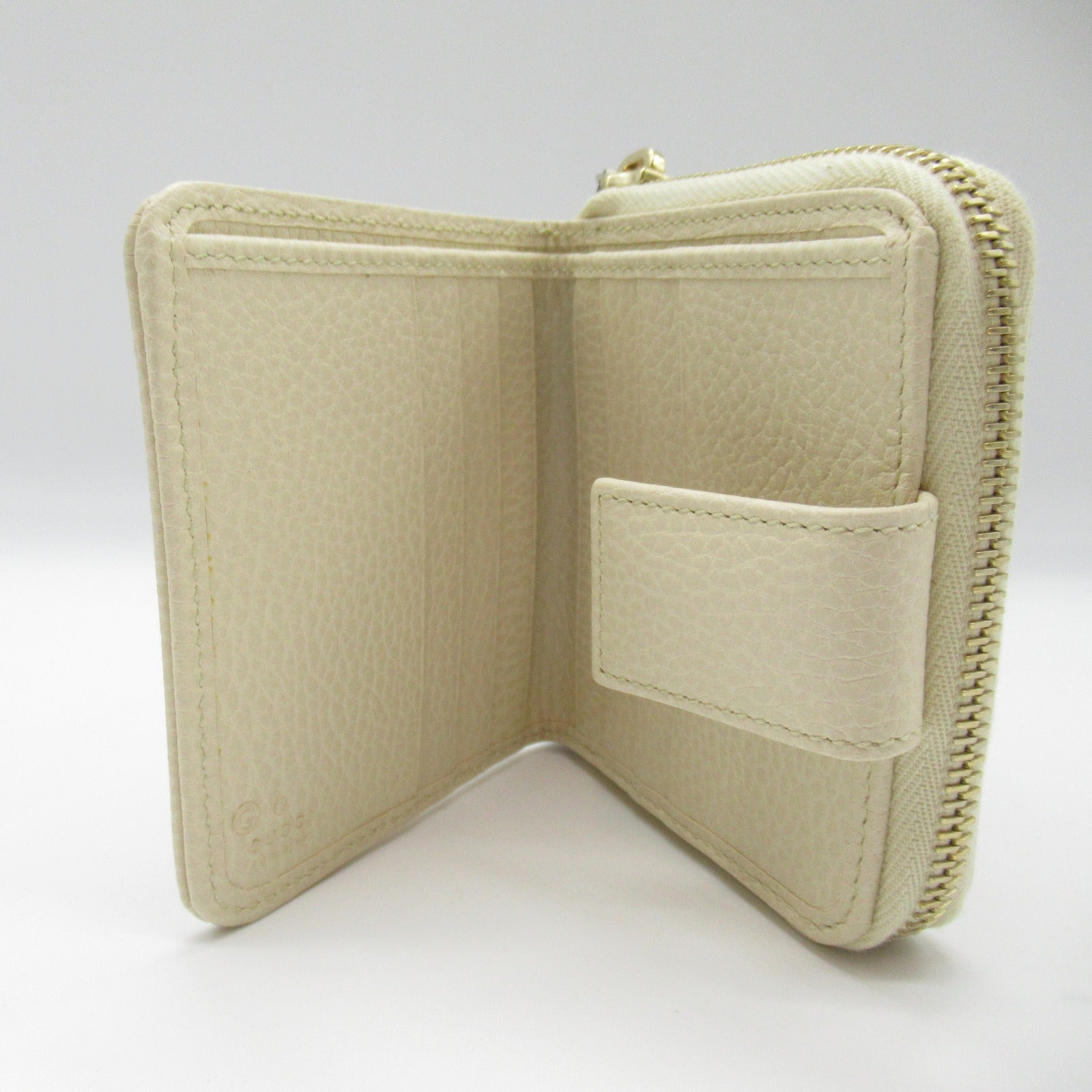 Gucci Twin Fold Wallet Twin Folded Wallet GG Canvas Leather  Beige White 346056