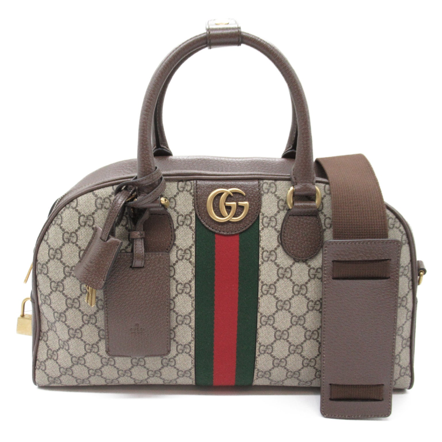 Gucci 2W Boston Bag GG Canvas  Beige / Brown 723309